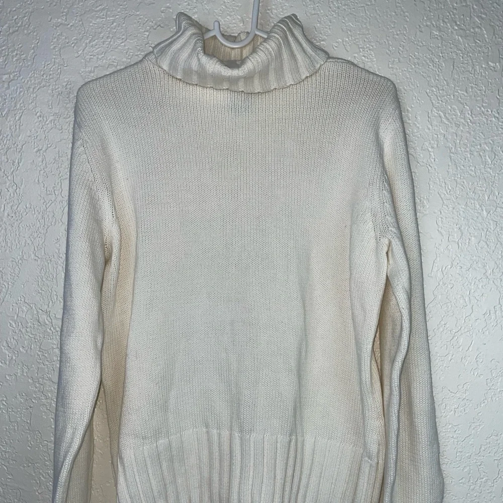 High Sierra turtle neck cotton knitted cream sweater - Picture 4 of 6